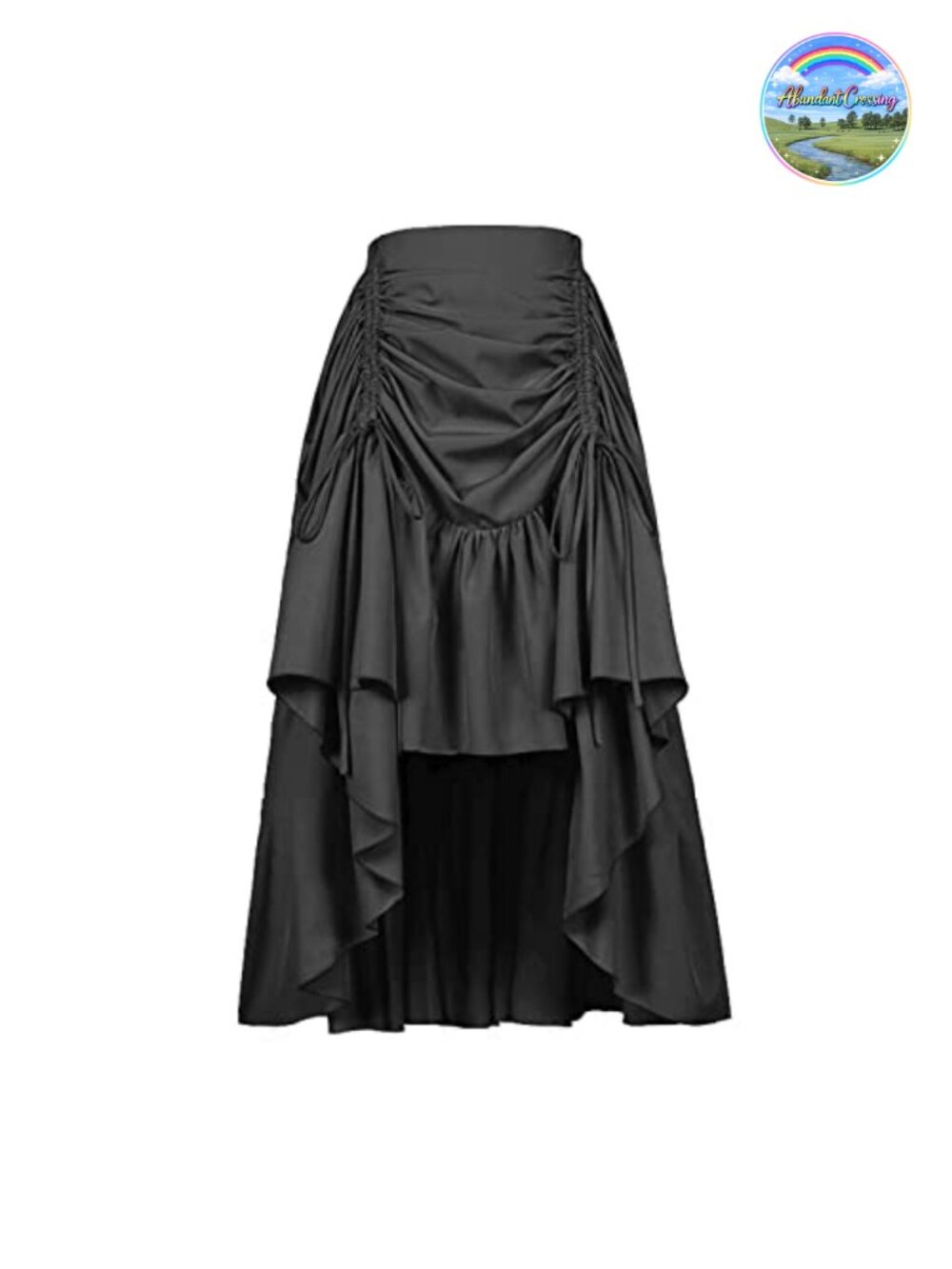 Renaissance Steampunk Victorian High Low Skirt Elastic Waist Polyester